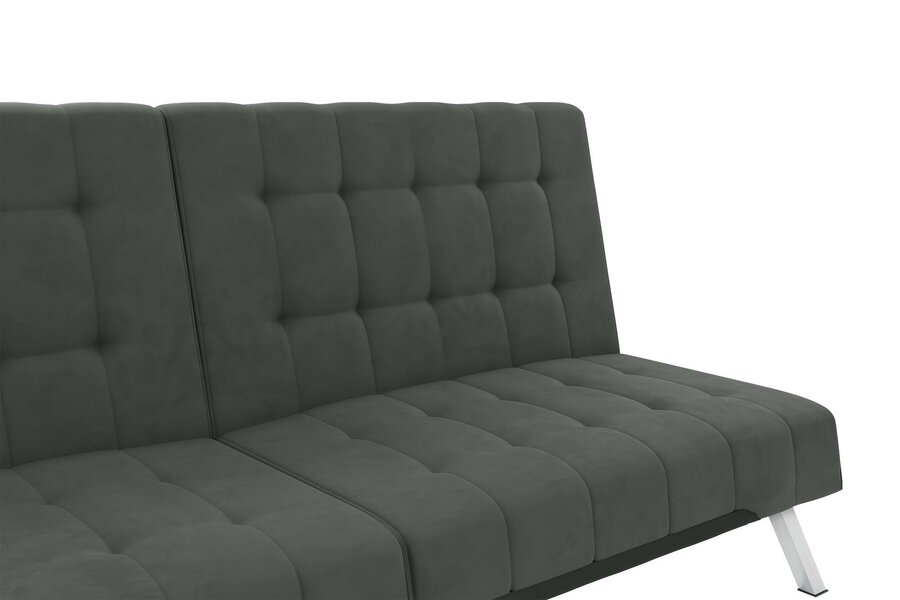 jules modern velvet convertible sofa faux leather